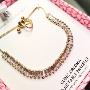 House of Harlow 1960 Sparkling CZ Adjustable Valentine Cubic Zirconia Bracelet